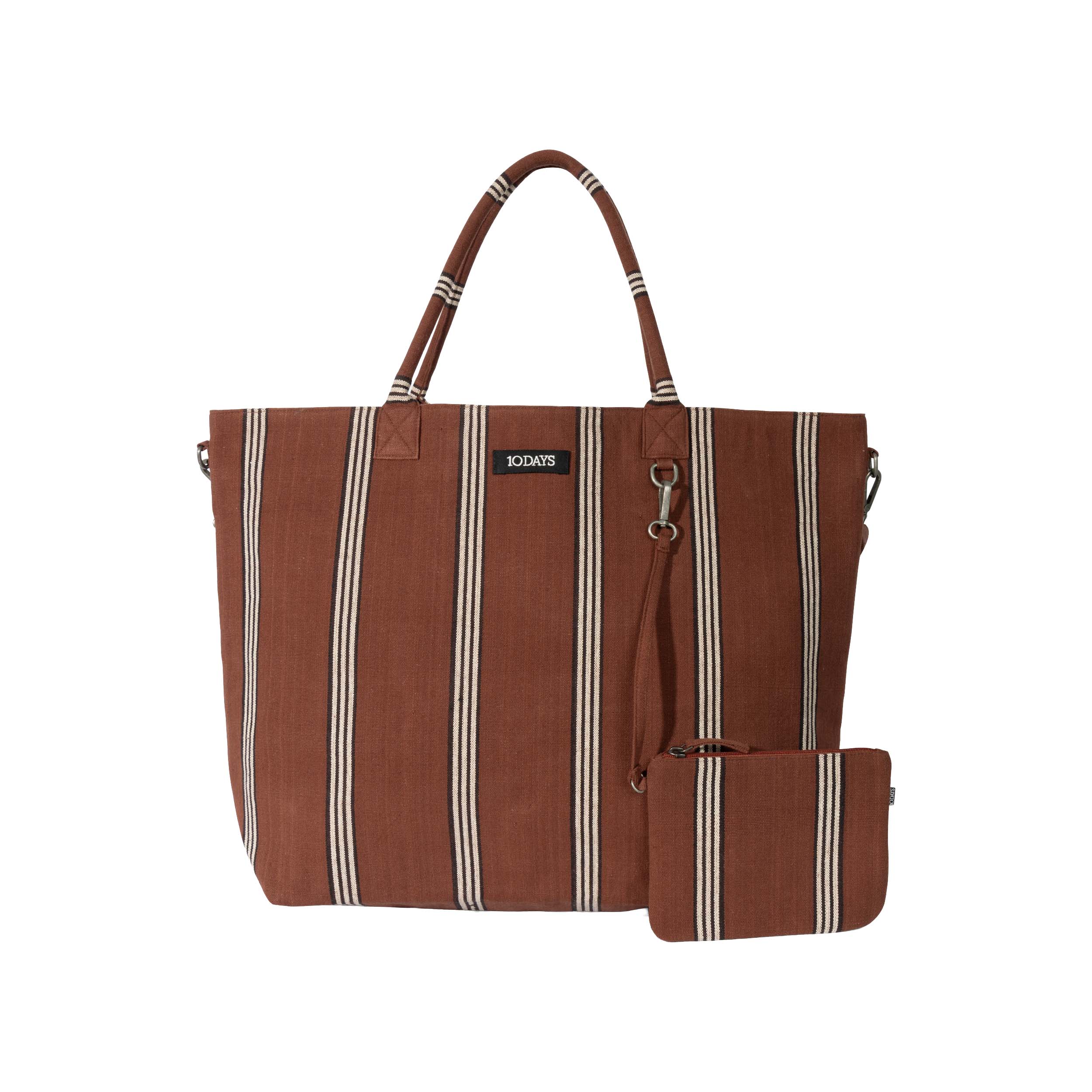 10DAYS 20-962-6202 Shopper Beach Stripes Deep Brown