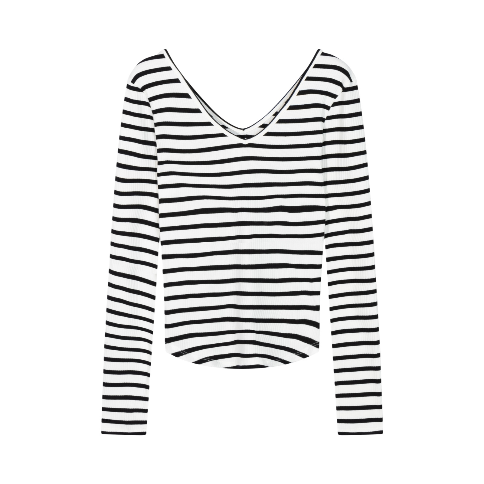 10DAYS 20-772-5202 Shirt Ballet Top Stripes Ecru/Black