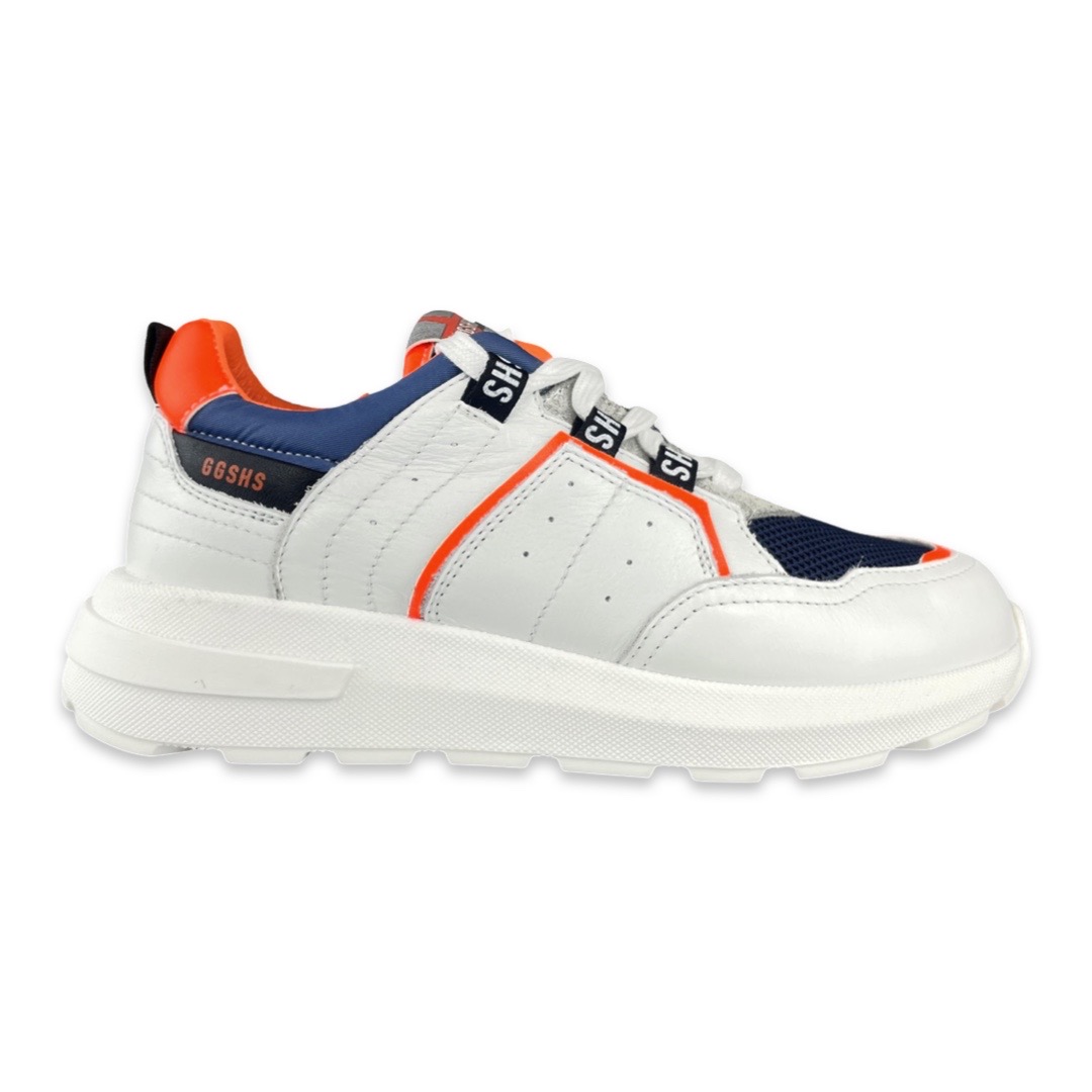 Giga Sneaker Wit/Blauw/Oranje