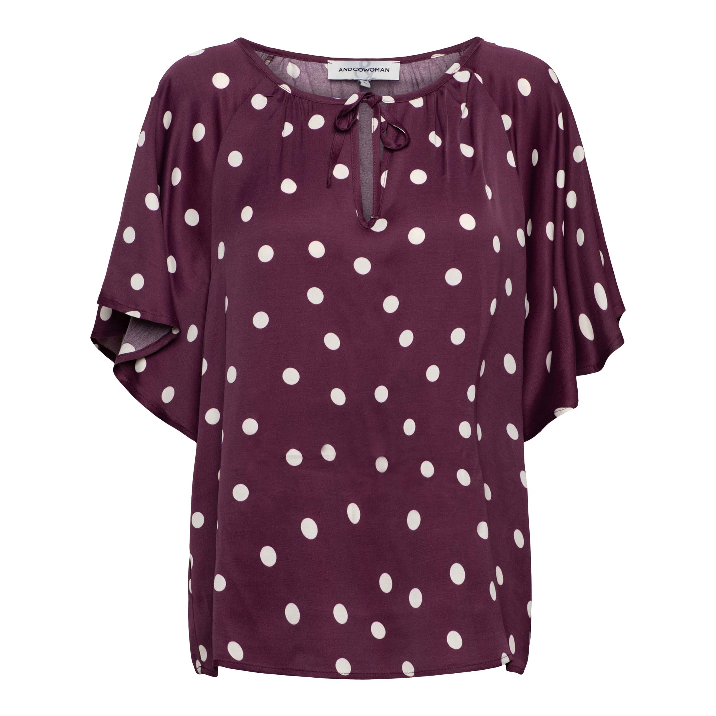 &Co TO369 Shirt Axelle Dot Plum Multi