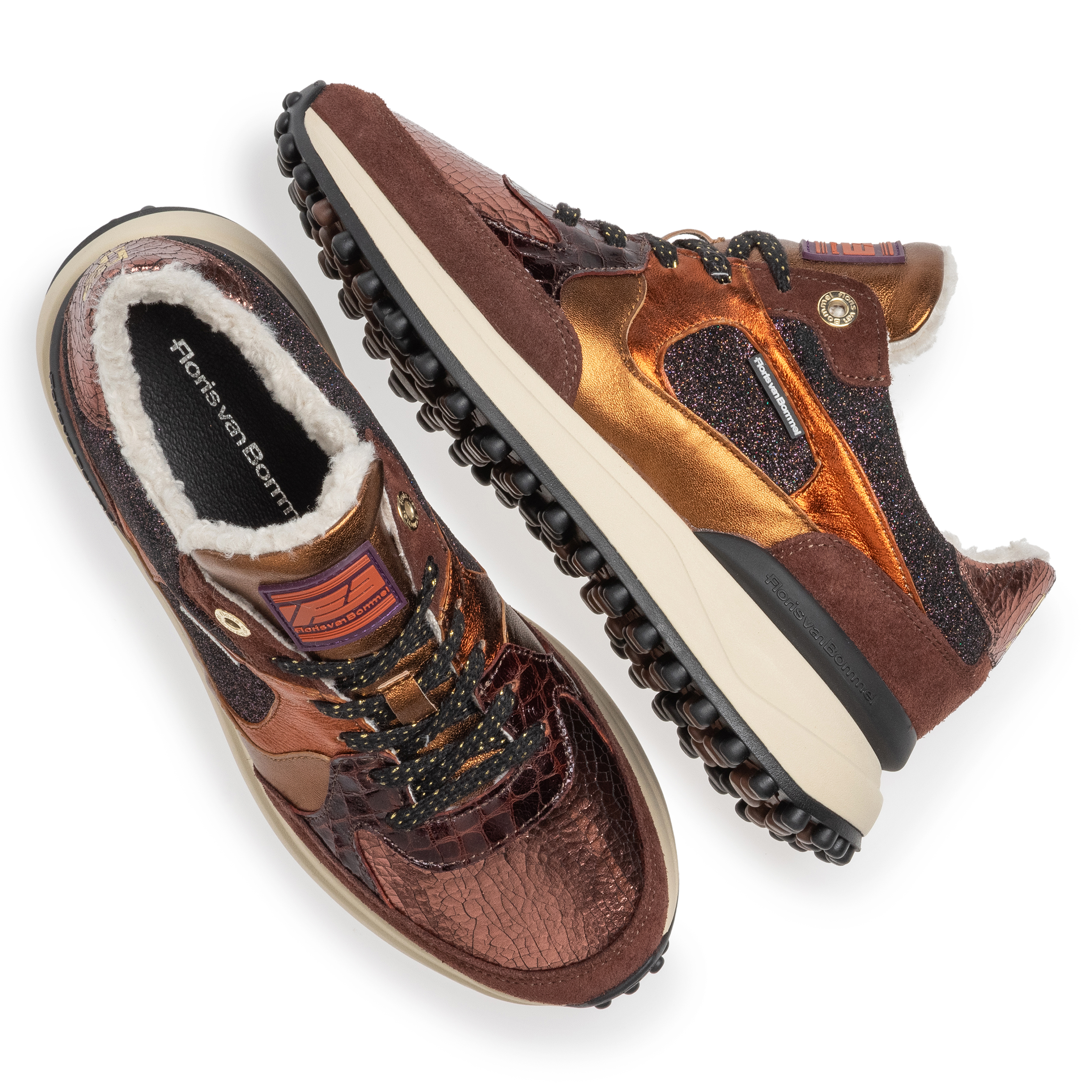 Floris van Bommel SFW-10094 Sneaker Noppi 34.04 Cognac G