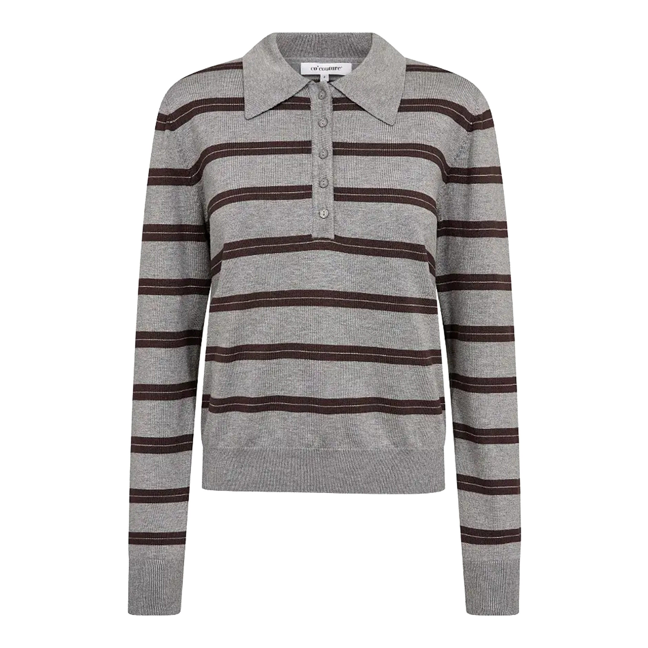 Co'couture 500429 Shirt LueCC Padded Polo Knit Brown