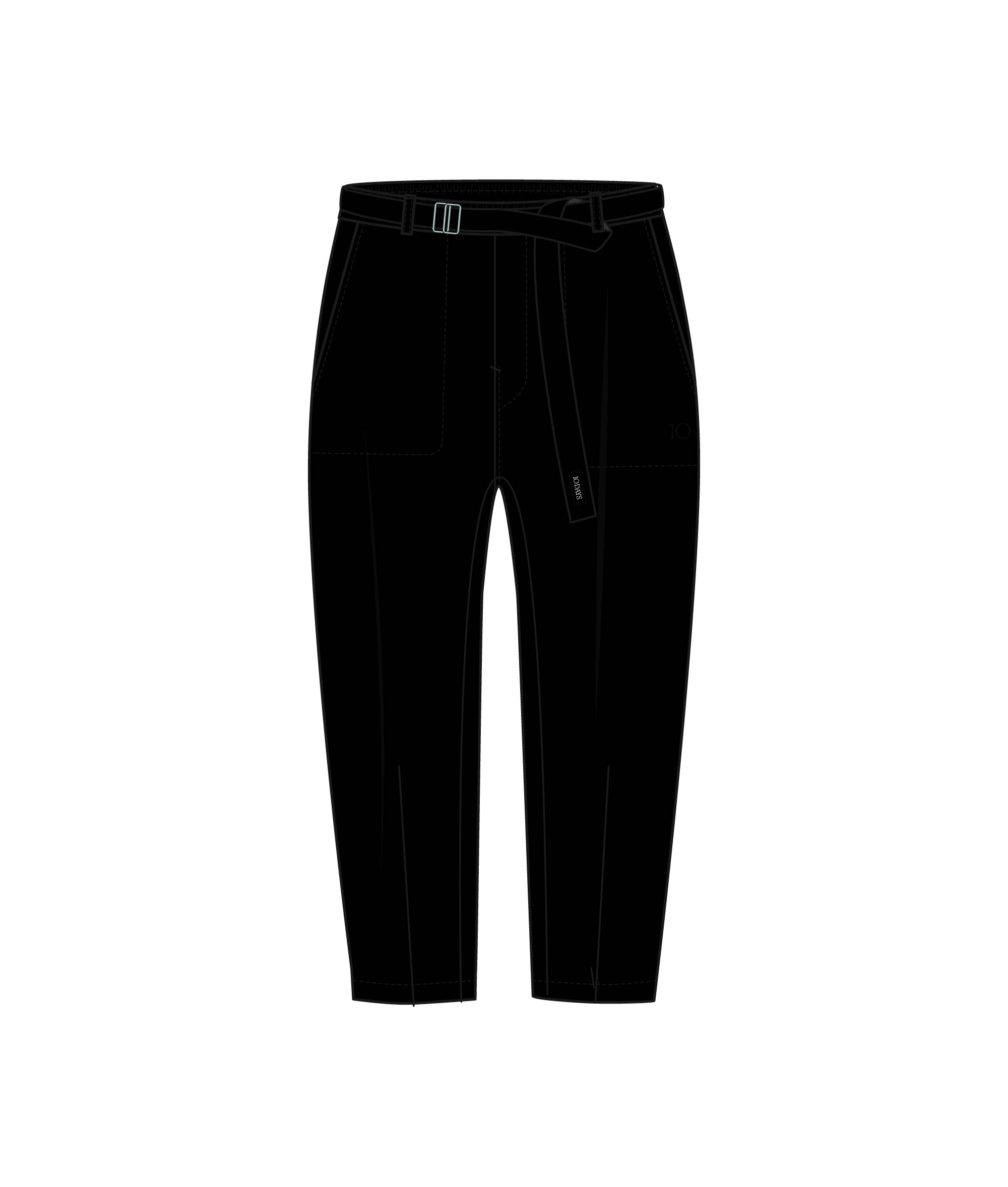 10DAYS 20-046-4204 Broek Belted Washed Black Long