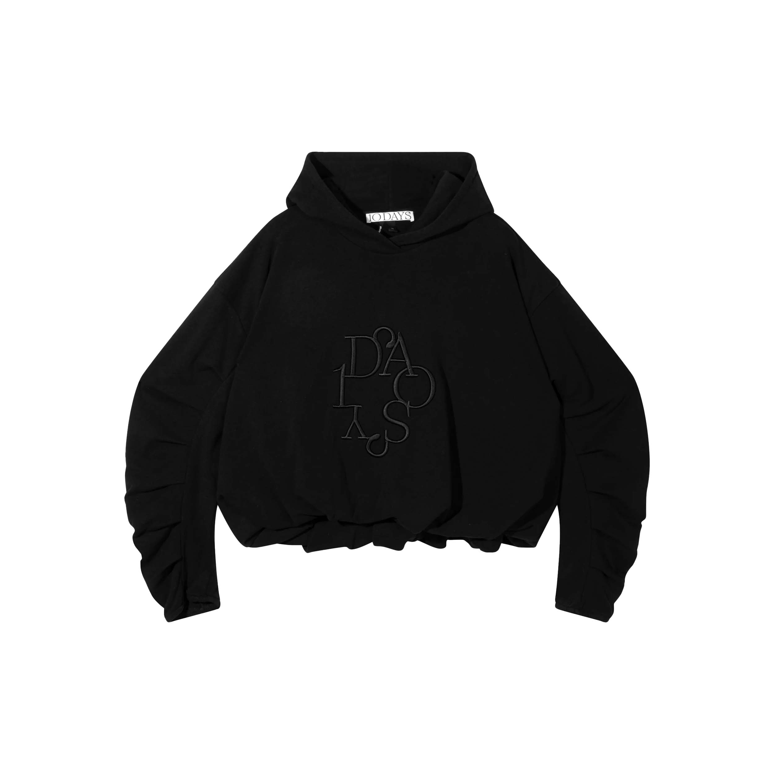 10DAYS 20-817-5204 Hoodie Pleated Balloon Black