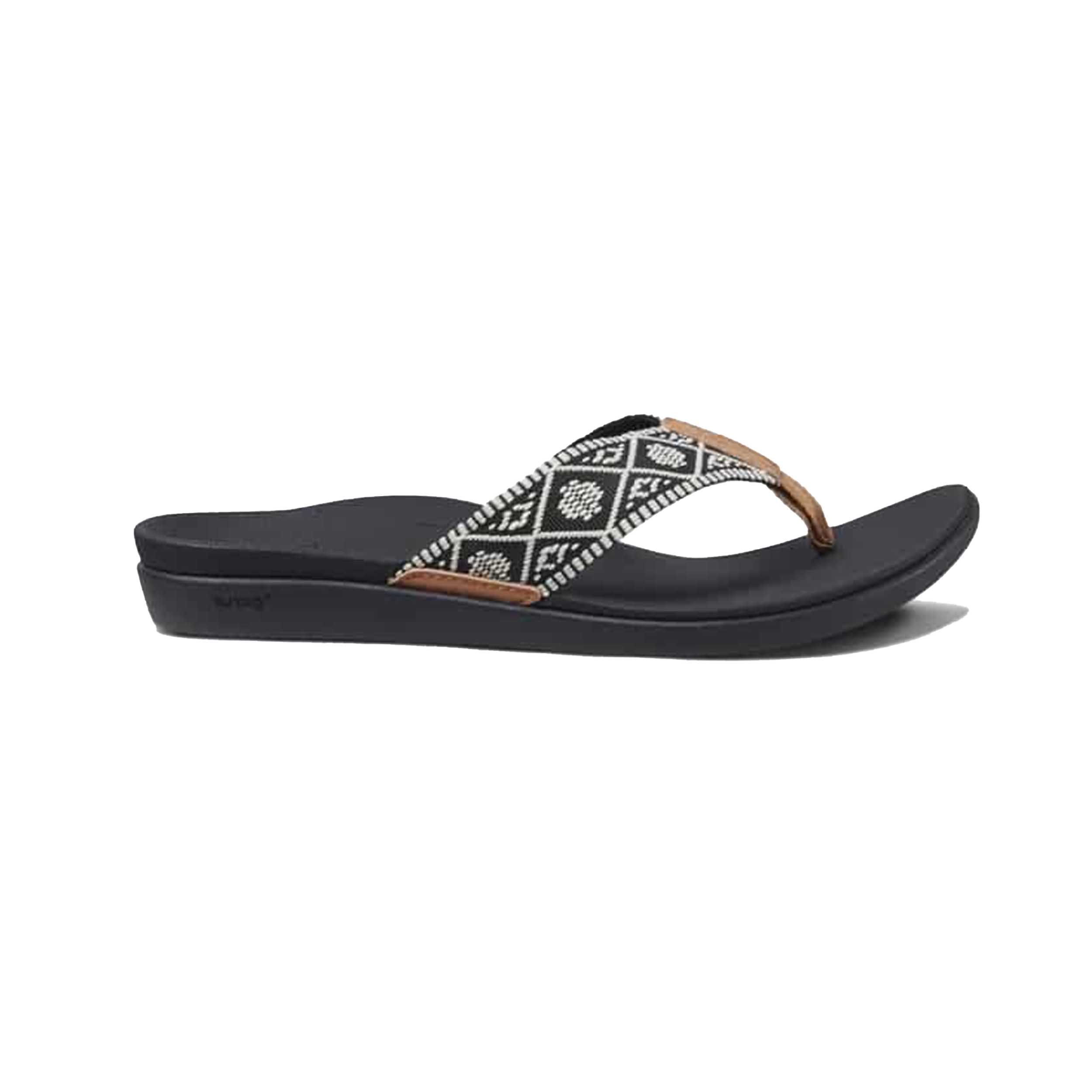 Reef RF0A3 Slipper Ortho Woven Black/White