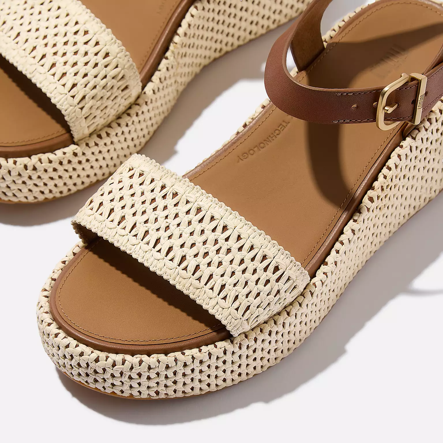 FitFlop JG1 Sandaal Platfforms Deep Tan/Ivory