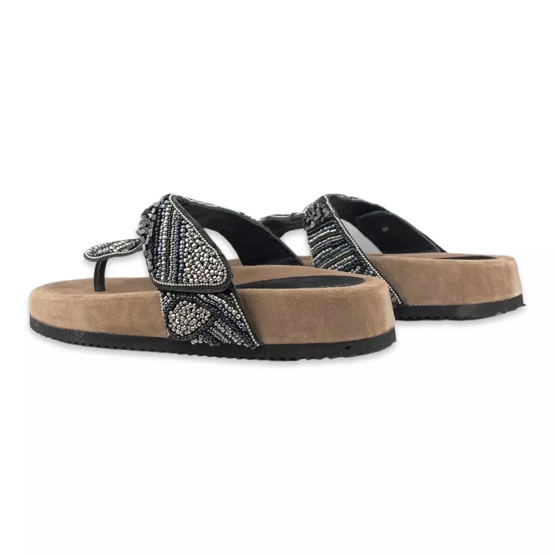 Lazamani Slippers Beads Black