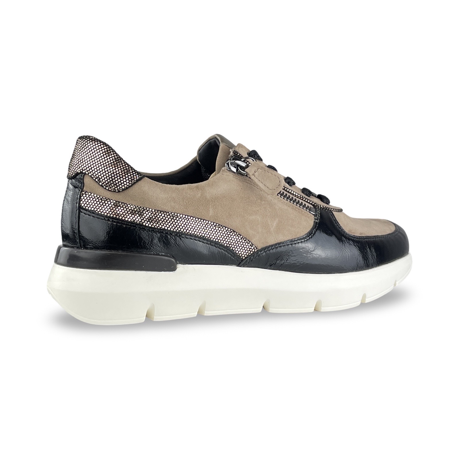 Hassia 301318 Sneaker Bordeaux Taupe/Zwart H