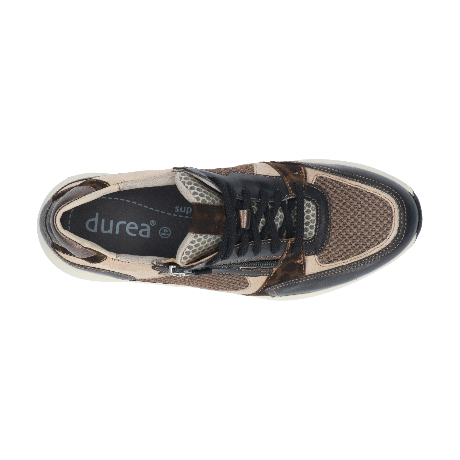 Durea 6295 Sneaker Zwart/Seppia H