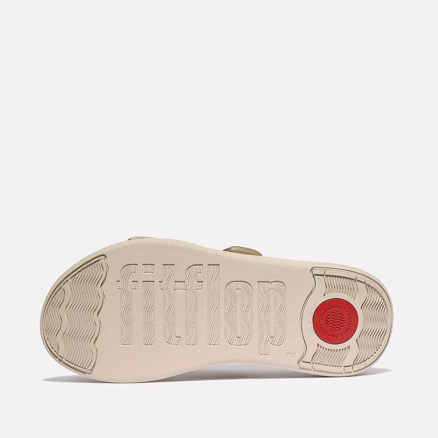 FitFlop IW2 Slipper F-Mode Go Ajustable Flatform Two-Bar Platino
