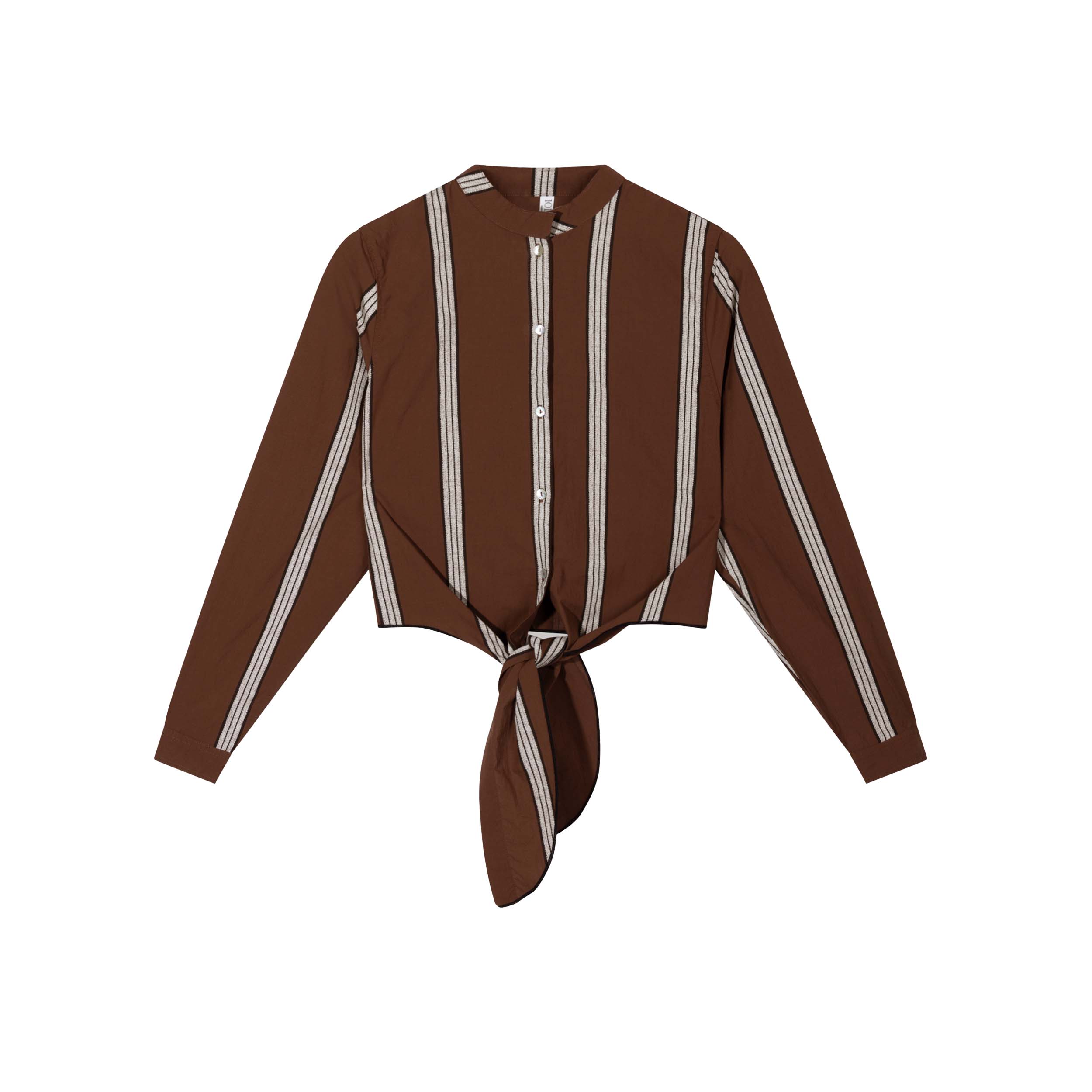 10DAYS 20-409-6202 Blouse Cropped Knot Deep Brown