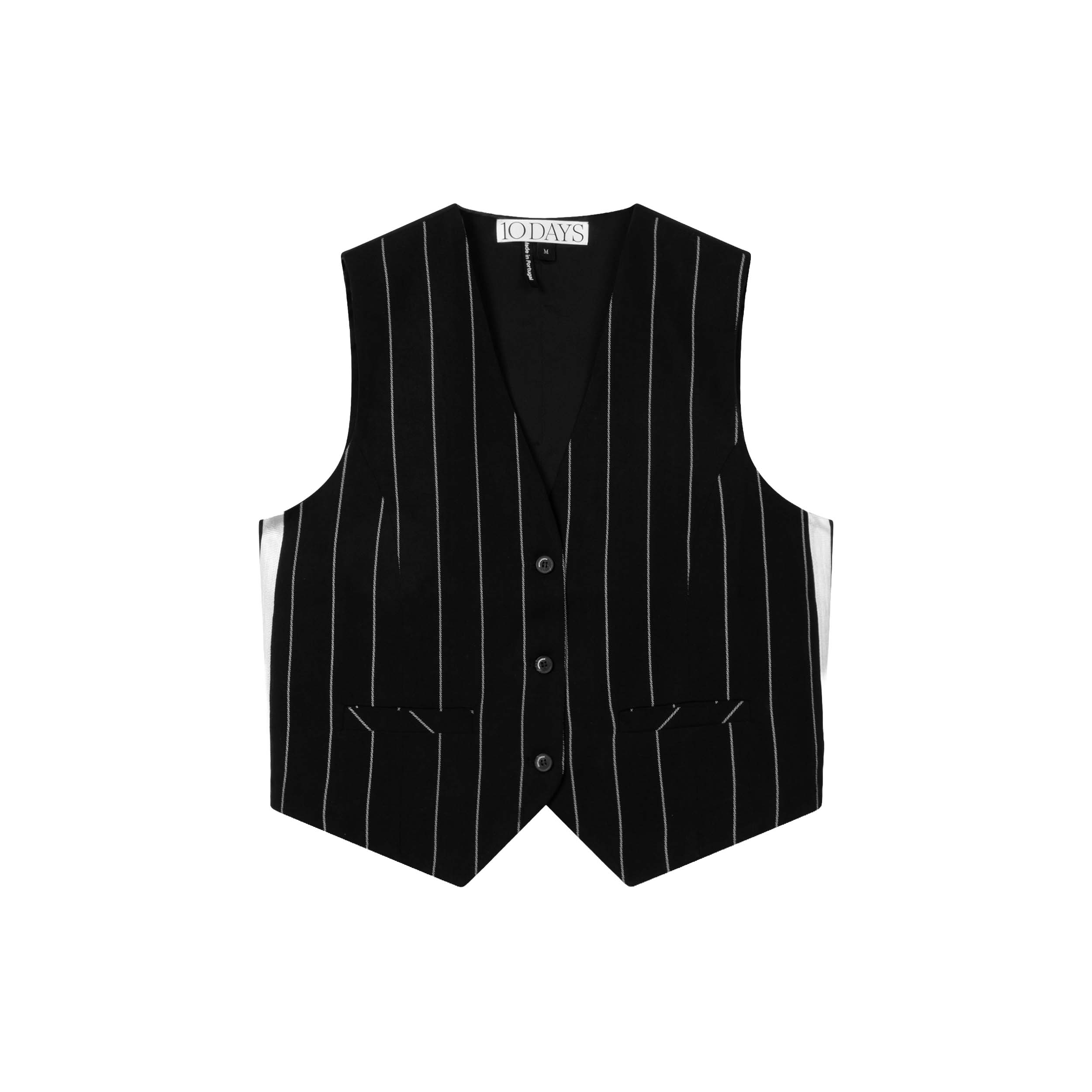 10DAYS 20-406-6201 Gilet Pinstripe Black