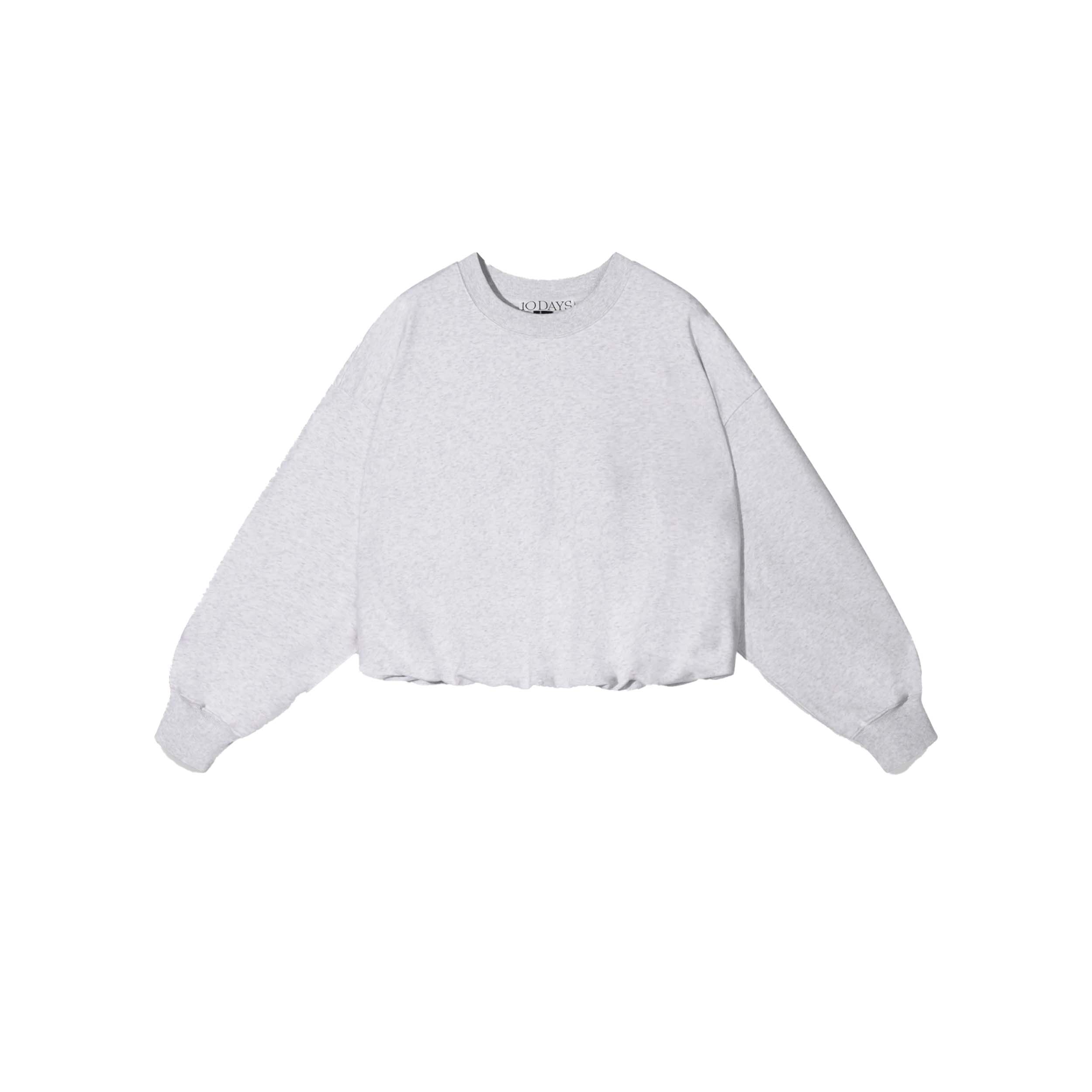 10DAYS 20-812-5203 Trui Pleated Back Stamp White Grey Melee