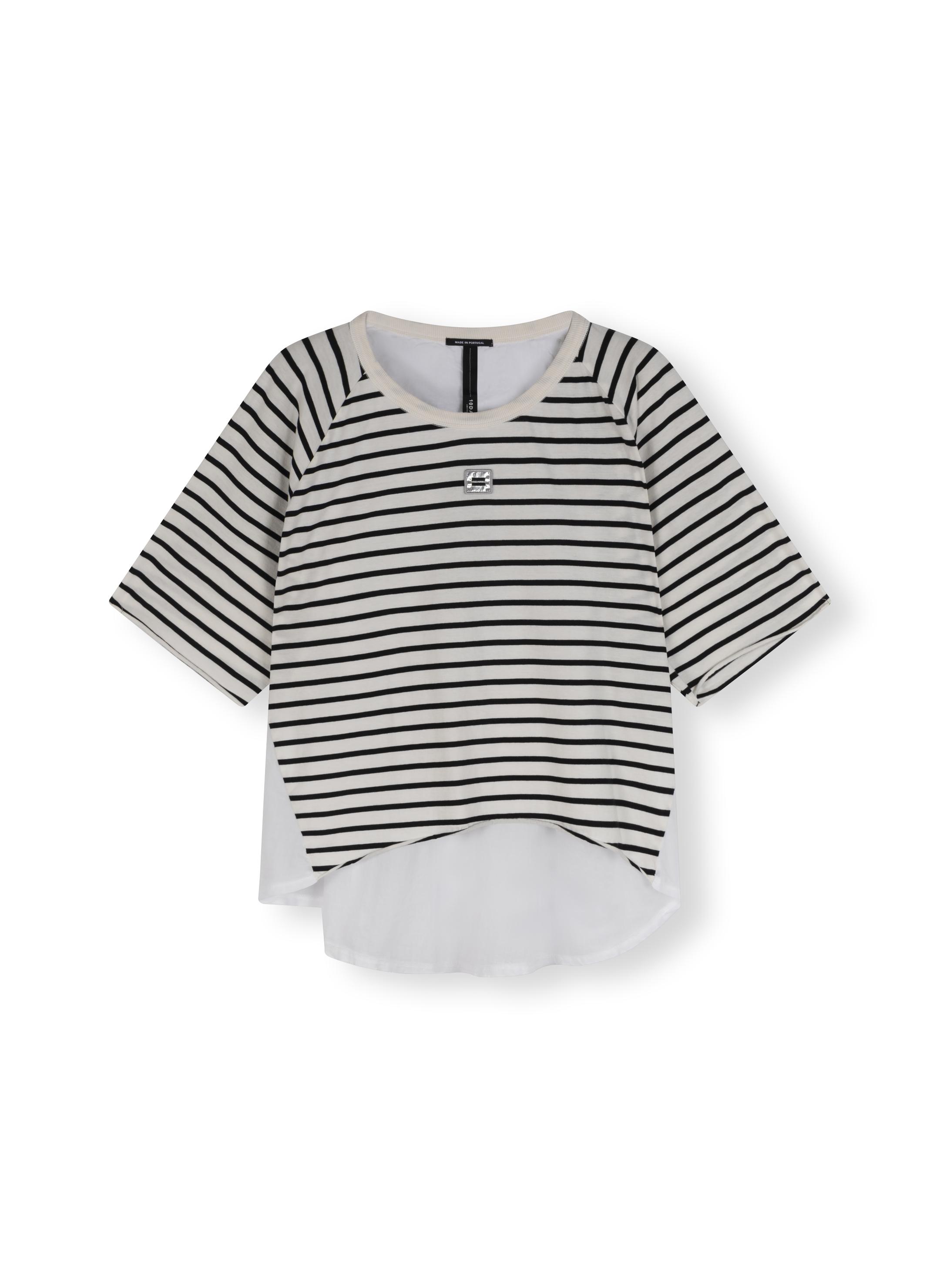 10Days smoking tunic stripe ecru/black