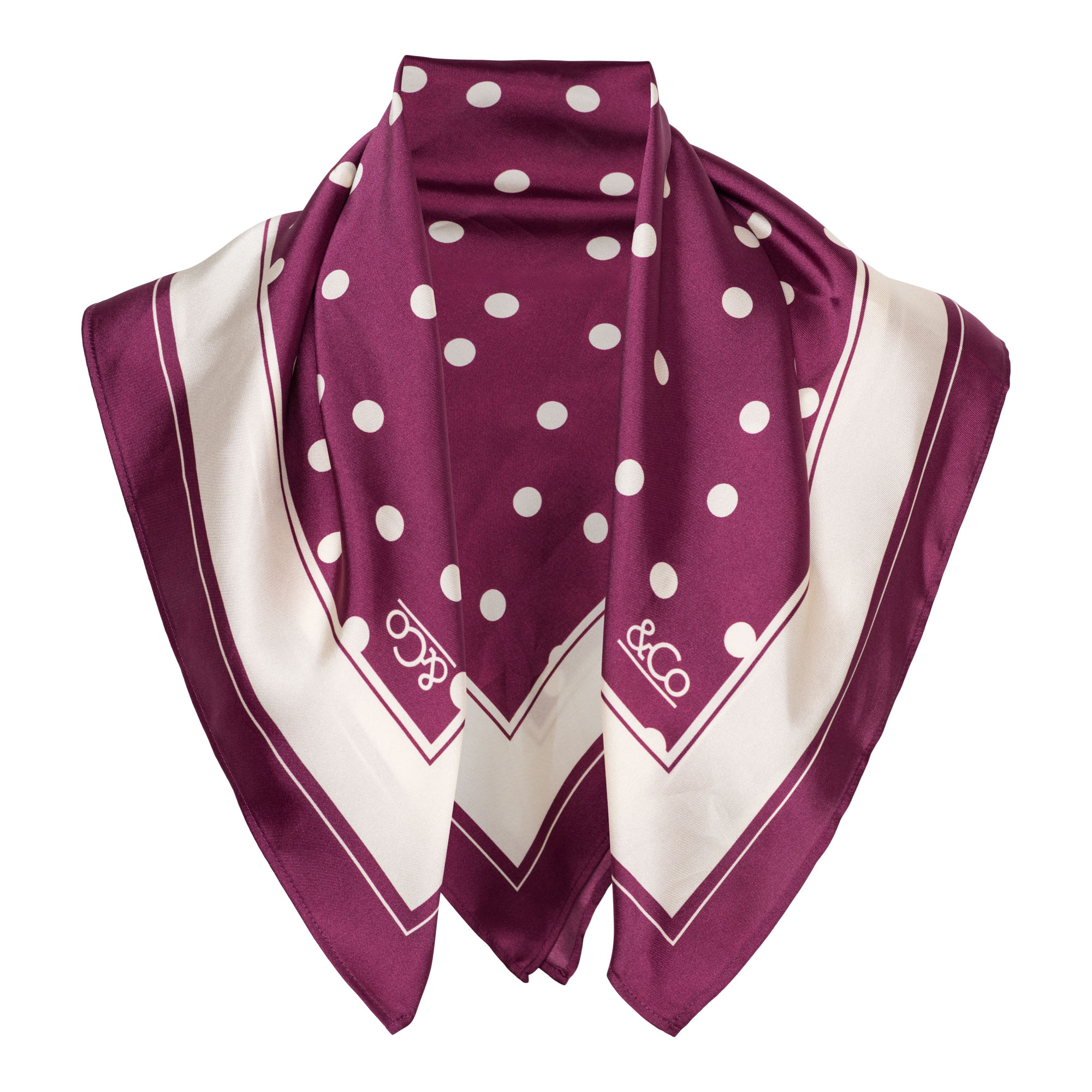 &Co AC101 Sjaal Dot Plum Multi