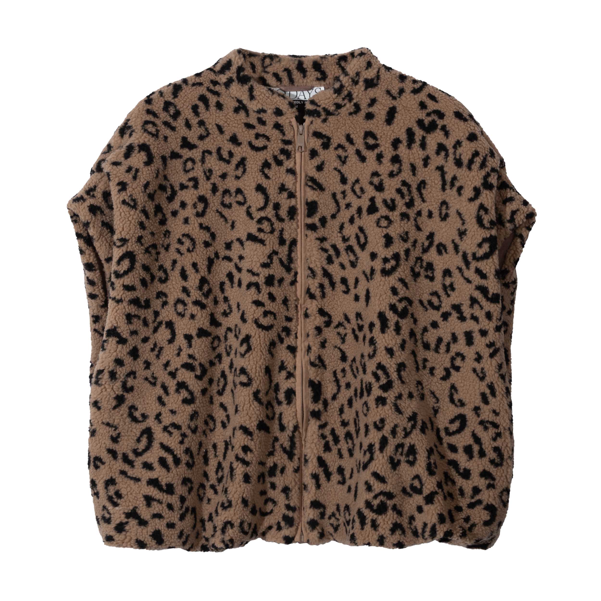 10DAYS 20-503-5201 Gilet Teddy Leopard Dark Fudge