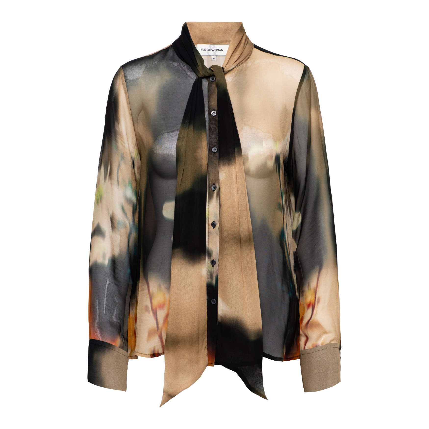 &Co BL328 Blouse Alix Placed Flower Black Multi